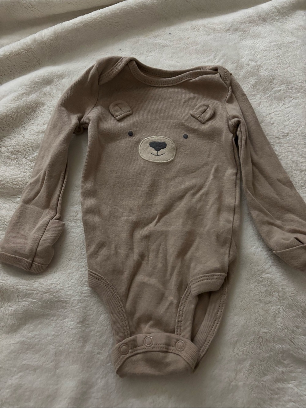 Cozy Brown Bear Long-Sleeve One-Piece for Kids